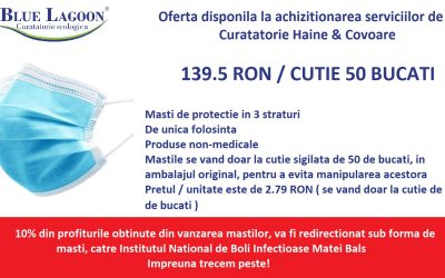 Masti de protectie cu 3 pliuri 139,5 SET 50 BUCATI